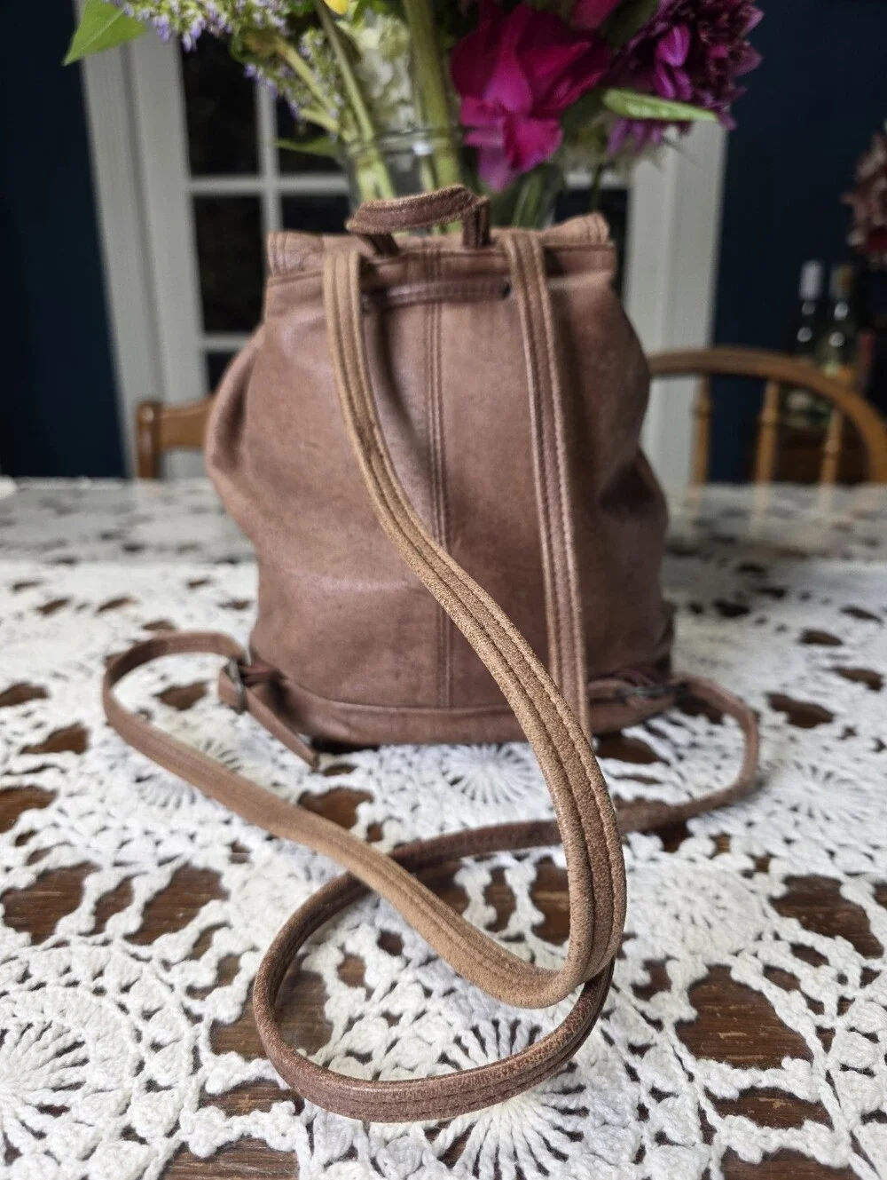 Wilson's Weathered Brown Leather Mini Backpack Shoulder Bag
